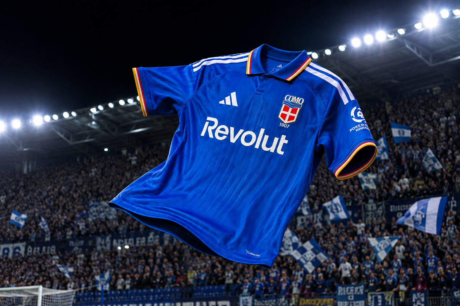 Variação de cenário externo para fotografia de camisa de futebol com IA